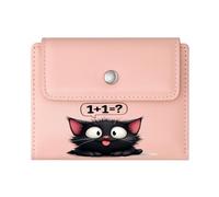 GEEADNB Slim Women's Wallet，RFID Blocking Wallet Purse，Expressive Eyes Whimsical Style Cartoon Kitten Wonderful Gift for Mother's Father's Day Thanksgiving Birthday Gift for Women