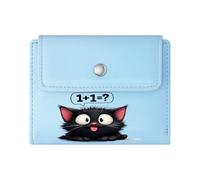 GEEADNB Slim Women's Wallet，RFID Blocking Wallet Purse，Expressive Eyes Whimsical Style Cartoon Kitten Wonderful Gift for Mother's Father's Day Thanksgiving Birthday Gift for Women