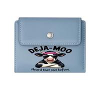GEEADNB Slim Women's Wallet，RFID Blocking Wallet Purse，Provocative Text，Playful Whimsical，Cartoon Cow，Thoughtful Gift for Father's Day，Teacher's Day Wonderful Gift for Mother's Father's Day