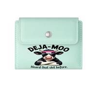 GEEADNB Slim Women's Wallet，RFID Blocking Wallet Purse，Provocative Text，Playful Whimsical，Cartoon Cow，Thoughtful Gift for Father's Day，Teacher's Day Wonderful Gift for Mother's Father's Day