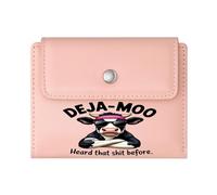 GEEADNB Slim Women's Wallet，RFID Blocking Wallet Purse，Provocative Text，Playful Whimsical，Cartoon Cow，Thoughtful Gift for Father's Day，Teacher's Day Wonderful Gift for Mother's Father's Day