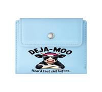 GEEADNB Slim Women's Wallet，RFID Blocking Wallet Purse，Provocative Text，Playful Whimsical，Cartoon Cow，Thoughtful Gift for Father's Day，Teacher's Day Wonderful Gift for Mother's Father's Day