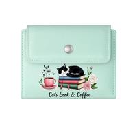 GEEADNB Slim Women's Wallet,Slim Minimalist Card Holder,Teddy Bear Colorful Books Cozy Reading Thoughtful Gift for Father's Day,Teacher's Day Thanksgiving Birthday Gift for Women