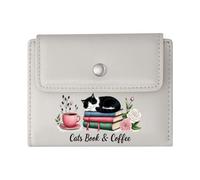GEEADNB Slim Women's Wallet,Slim Minimalist Card Holder,Teddy Bear Colorful Books Cozy Reading Thoughtful Gift for Father's Day,Teacher's Day Thanksgiving Birthday Gift for Women