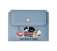 GEEADNB Slim Women's Wallet,Slim Minimalist Card Holder,Teddy Bear Colorful Books Cozy Reading Thoughtful Gift for Father's Day,Teacher's Day Thanksgiving Birthday Gift for Women