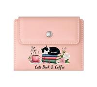 GEEADNB Slim Women's Wallet,Slim Minimalist Card Holder,Teddy Bear Colorful Books Cozy Reading Thoughtful Gift for Father's Day,Teacher's Day Thanksgiving Birthday Gift for Women