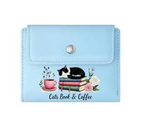 GEEADNB Slim Women's Wallet,Slim Minimalist Card Holder,Teddy Bear Colorful Books Cozy Reading Thoughtful Gift for Father's Day,Teacher's Day Thanksgiving Birthday Gift for Women