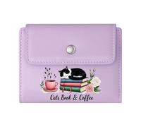 GEEADNB Slim Women's Wallet,Slim Minimalist Card Holder,Teddy Bear Colorful Books Cozy Reading Thoughtful Gift for Father's Day,Teacher's Day Thanksgiving Birthday Gift for Women