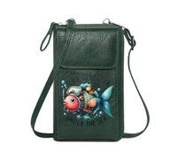 GEEADNB Small Crossbody Bags Card Wallets Purse Underwater Theme Whimsical Illustration Scuba-diving Fish Travel Rfid Safe Season Gifts