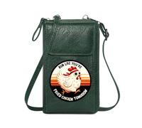 GEEADNB Small Crossbody Bags Ladies Cell Phone Purse Retro 1970s/80s Design Humorous Motivational Slogan Running Chicken Printed Gift Graduation Student