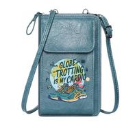 GEEADNB Small Crossbody Bags Personalized Crossbody Wallets Fitness Travel Globe-Trotting Leather Purse for Lover Travel Rfid Safe