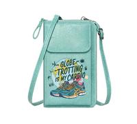 GEEADNB Small Crossbody Bags Personalized Crossbody Wallets Fitness Travel Globe-Trotting Leather Purse for Lover Travel Rfid Safe