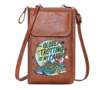 GEEADNB Small Crossbody Bags Personalized Crossbody Wallets Fitness Travel Globe-Trotting Leather Purse for Lover Travel Rfid Safe