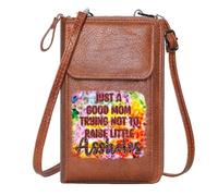 GEEADNB Small Crossbody Bags Personalized Crossbody Wallets vibrant colors parenting humor playful edgy design Adjustable Strap Romantic Gifts for Wife Girlfriend
