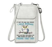 GEEADNB Small Crossbody Bags Phone Bags for Women Contrasting Colors Identity Crisis Cartoon Owl Elegant Gift for Mother's Day