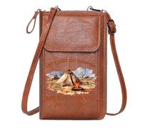 GEEADNB Small Crossbody Bags Phone Bags for Women Wilderness Escape Teepee Tent Campfire Graduation Student Adjustable Strap