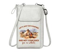 GEEADNB Small Crossbody Bags Phone Bags for Women Wilderness Escape Teepee Tent Campfire Graduation Student Adjustable Strap