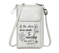 GEEADNB Small Crossbody Bags PU Leather Phone Purse stylized cursive celestial worship vintage elegance Season Gifts Large Capacity Purse Gift