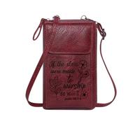 GEEADNB Small Crossbody Bags PU Leather Phone Purse stylized cursive celestial worship vintage elegance Season Gifts Large Capacity Purse Gift