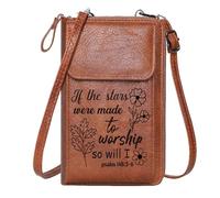 GEEADNB Small Crossbody Bags PU Leather Phone Purse stylized cursive celestial worship vintage elegance Season Gifts Large Capacity Purse Gift