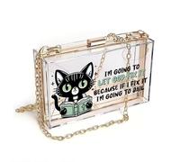 GEEADNB Small Crossbody Bags RFID Blocking Zipper Phone Wallet Bible LET GOD FIX IT Black Cat Perfect for Printed Present Christmas Holiday Present