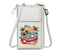 GEEADNB Small Crossbody Bags Women's Clutch Purse Skeleton SHH NO ONE CARES Pink Canoe Adjustable Strap Long Purse for Gift