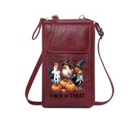 GEEADNB Small Shoulder Bag Bags with Card Slots Bat Haunted Halloween Pumpkin Ghost Cemetery Witch Skeleton Long Purse for Gift Elegant Gift for Mother's Day
