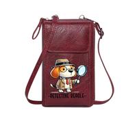 GEEADNB Small Shoulder Bag Bags with Card Slots detective dog whimsical style magnifying glass Holiday Customized Gift Classic Outfit