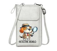 GEEADNB Small Shoulder Bag Bags with Card Slots detective dog whimsical style magnifying glass Holiday Customized Gift Classic Outfit