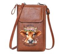 GEEADNB Small Shoulder Bag Ladies Cell Phone Purse animal-themed design playful bedtime phrase floral crown Elegant Gift for Mother's Day Suitable for Daily Gifting