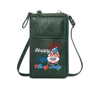 GEEADNB Small Shoulder Bag PU Leather Phone Purse American flag 4th of July festive fireworks for Everyday Use or Gift Idea Classic Outfit