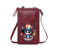 GEEADNB Small Shoulder Bag Small Crossbody Bags Cartoon Skull Uncle Sam Hat Patriotic Symbols Perfect for Outfits PU Leather Phone Bags