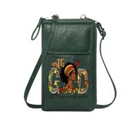 GEEADNB Small Shoulder Bag Zip Around Credit Card Bags Decorative Letters Vibrant Colors GOD Perfect for Printed Present Perfect for Teacher's Day