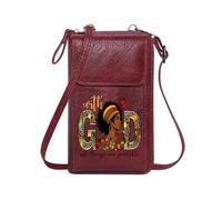 GEEADNB Small Shoulder Bag Zip Around Credit Card Bags Decorative Letters Vibrant Colors GOD Perfect for Printed Present Perfect for Teacher's Day