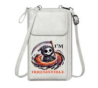 GEEADNB Women ID Credit Card Case Bags with Card Slots Stylized Grim Reaper IRRESISTIBLE Vibrant Swirling Vortex Large Capacity Purse Gift Long Purse for Gift
