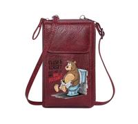 GEEADNB Women ID Credit Card Case Card Wallets Purse Bad Decisions Cartoon Bear Flush & Forget Perfect for Outfits