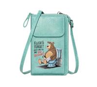 GEEADNB Women ID Credit Card Case Card Wallets Purse Bad Decisions Cartoon Bear Flush & Forget Perfect for Outfits