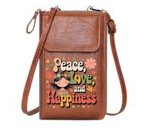 GEEADNB Women ID Credit Card Case Credit Card Slots Floral Decorations Vibrant Colors Peace, Love and Happiness Holiday Customized Gift Travel Rfid Safe