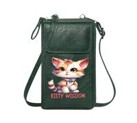 GEEADNB Women ID Credit Card Case Customized Phone Bags Cartoon Kitten Blue Harness Whimsical Style Perfect for Printed Present Perfect for Teacher's Day