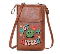 GEEADNB Women ID Credit Card Case Personalized Small Bags with Pocket Decorative pot Humorous phrase Cactus Perfect for Teacher's Day Graduation Student