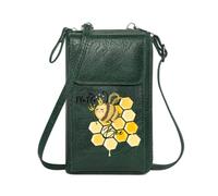 GEEADNB Women ID Credit Card Case PU Leather Phone Purse Bee Crown Honeycomb Romantic Gifts for Wife Girlfriend PU Leather Phone Bags