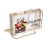 GEEADNB Women ID Credit Card Case Women's Clutch Purse BULLSHIT Text Exaggerated Expressions Cartoon Cow Classic Outfit for Everyday Use or Gift Idea