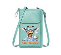 GEEADNB Women ID Credit Card Case Women's Clutch Purse Coffee Cup Allergic to Morning Cartoon Giraffe Season Gifts Perfect for Printed Present