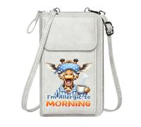 GEEADNB Women ID Credit Card Case Women's Clutch Purse Coffee Cup Allergic to Morning Cartoon Giraffe Season Gifts Perfect for Printed Present
