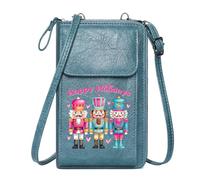 GEEADNB Women ID Credit Card Case Zipper Womens Wallet Colorful Uniforms Festive Holiday Spirit Nutcracker Soldiers Cute Stylish Elegant Accessory Suitable for Everyday Use