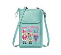 GEEADNB Women ID Credit Card Case Zipper Womens Wallet Colorful Uniforms Festive Holiday Spirit Nutcracker Soldiers Cute Stylish Elegant Accessory Suitable for Everyday Use