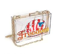 GEEADNB Women Leather Crossbody Purse Bags with Card Slots Freedom Fireworks American flag Perfect for Teacher's Day Printed Gift