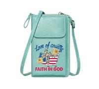 GEEADNB Women Leather Crossbody Purse Crossbody Bags for Women Patriotism American Flag Faith Leather Purse for Lover Graduation Student