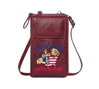 GEEADNB Women Leather Crossbody Purse Crossbody Bags for Women Patriotism American Flag Faith Leather Purse for Lover Graduation Student