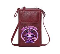 GEEADNB Women Leather Crossbody Purse Ladies Cell Phone Purse Occult Pentagram Purple Goat HAIL SATAN Perfect for Outfits Elegant Gift for Mother's Day